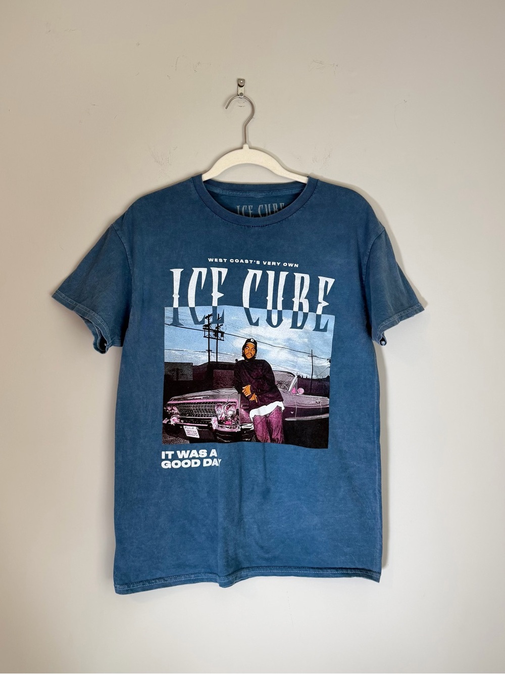 Ice Cube Graphic Short Sleeve Tee - Blue
